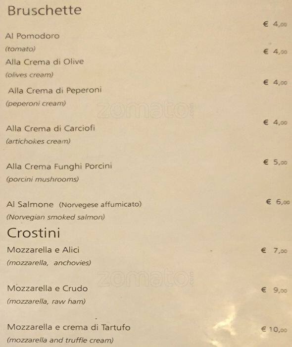 Menu di Osteria Del Tempo Perso 