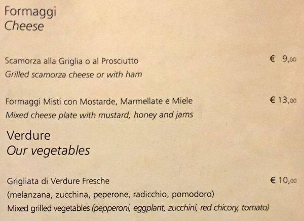 Menu di Osteria Del Tempo Perso 