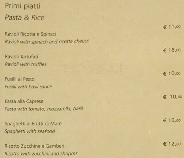 Menu di Osteria Del Tempo Perso 