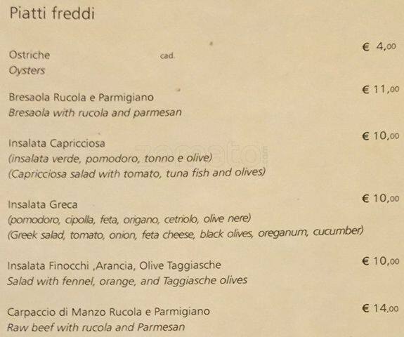 Menu di Osteria Del Tempo Perso 