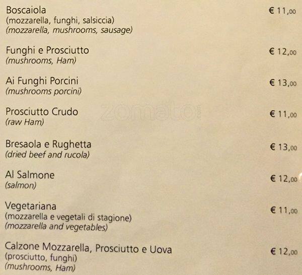Menu di Osteria Del Tempo Perso 