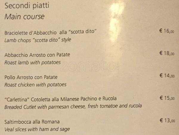 Menu di Osteria Del Tempo Perso 