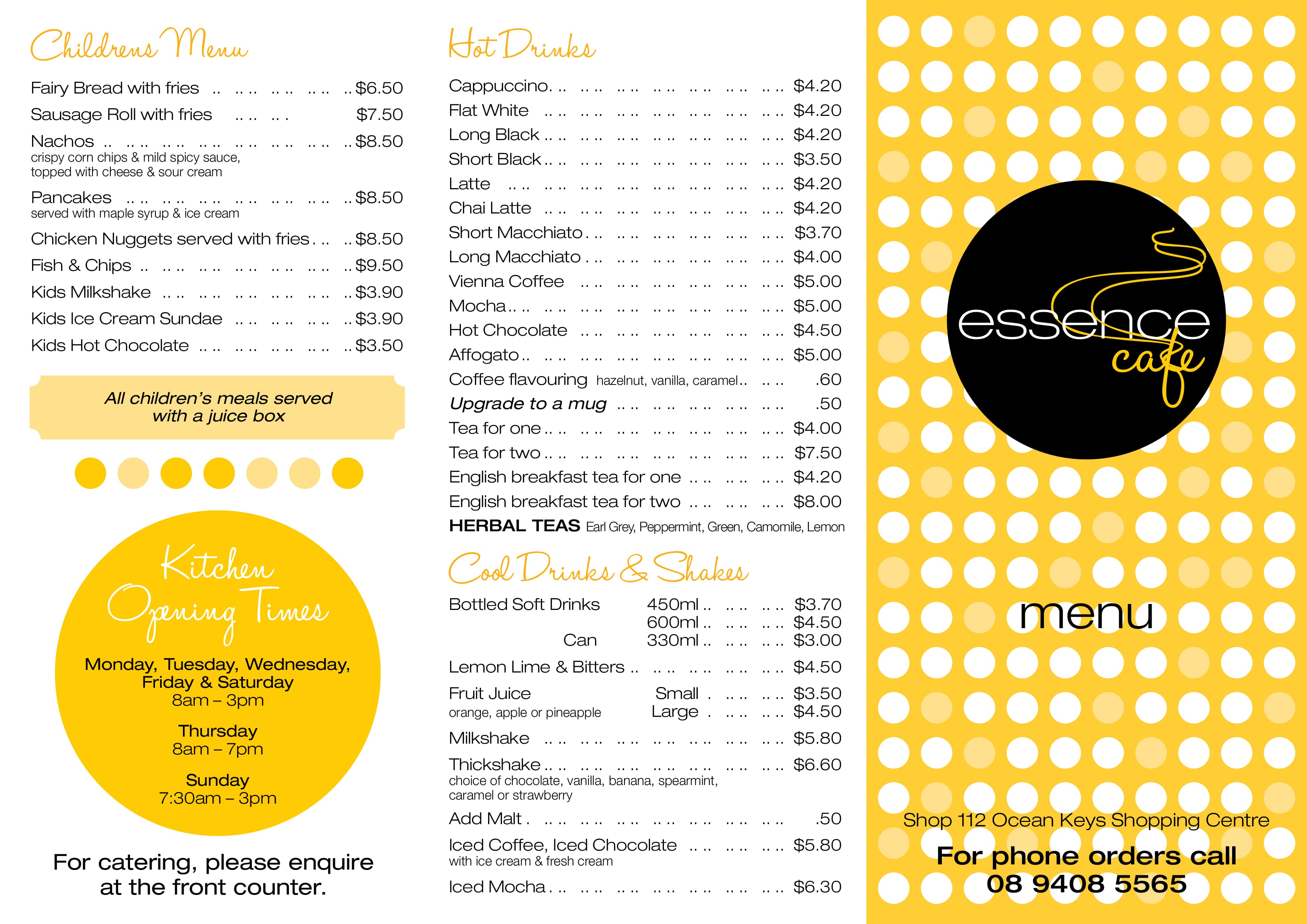 essence kitchen and bar menu with prices