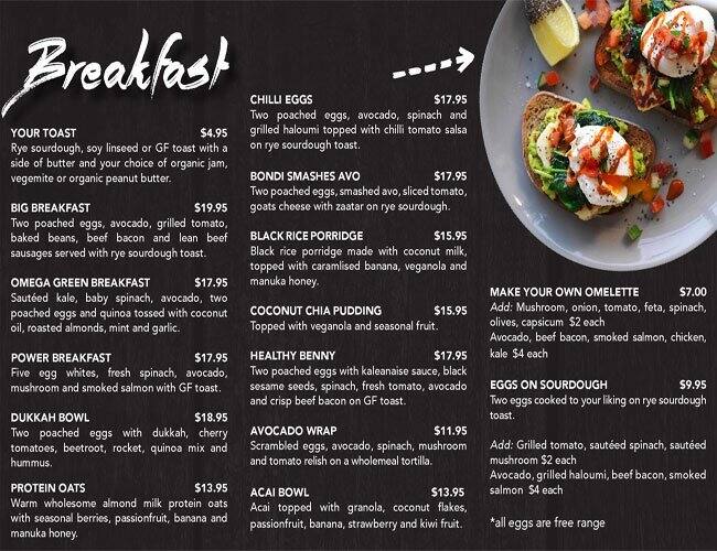 Nutrition Station Menu, Menu for Nutrition Station, Liverpool, Sydney