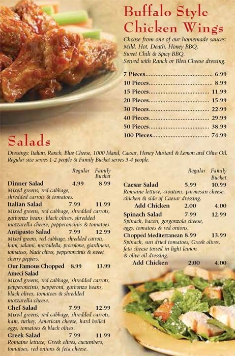 ameci menu