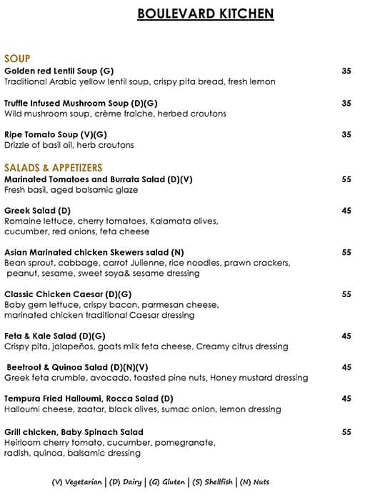 Boulevard Kitchen - Manzil Downtown Dubai Menu - Zomato