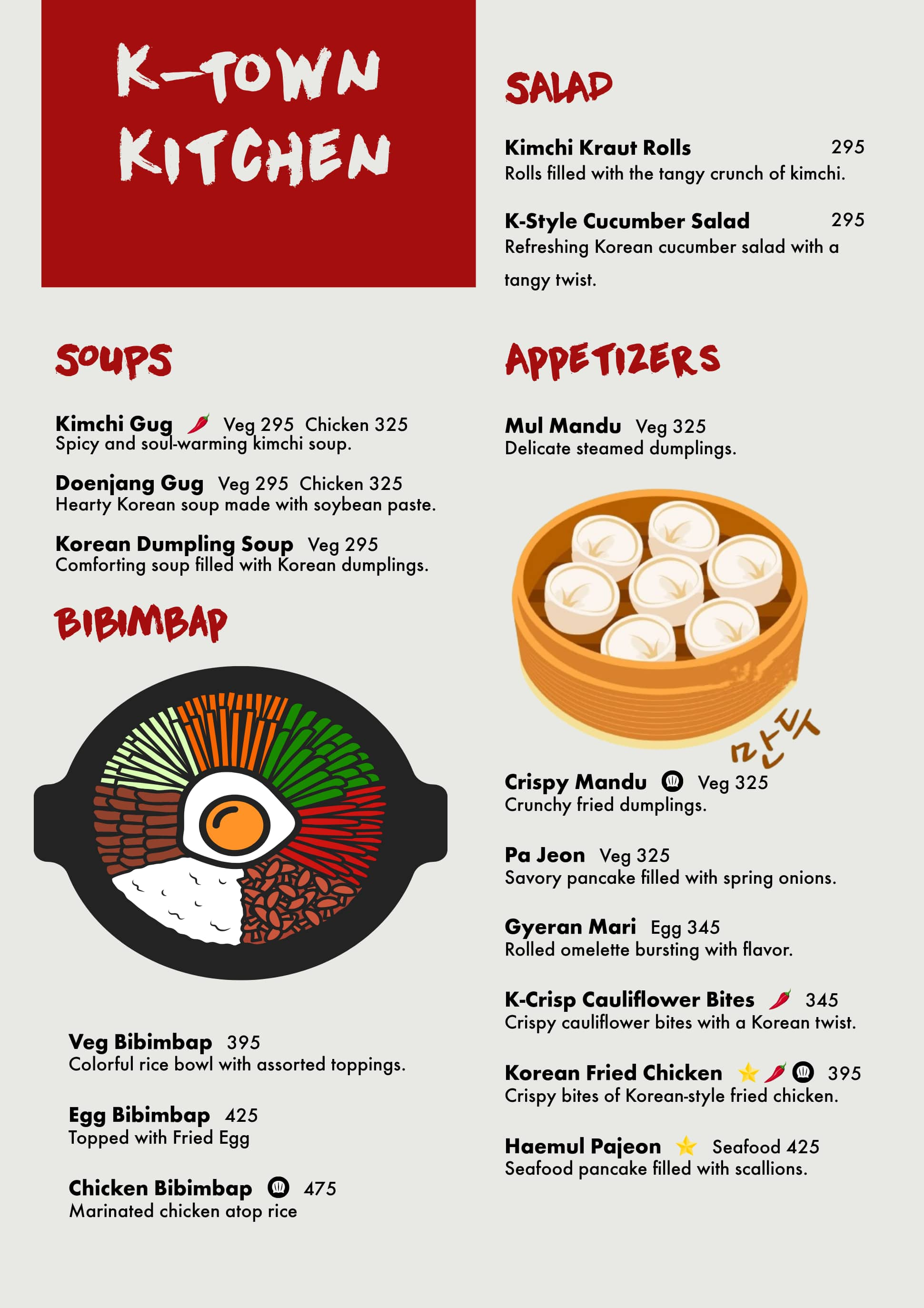 Menu of K Town Korean Kitchen, Jayanagar, Bangalore