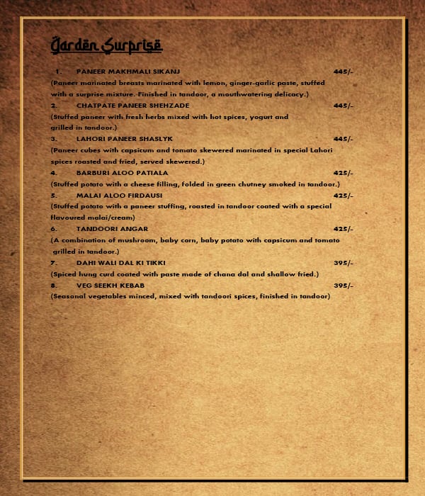 Kaafila menu