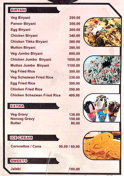 Sidhu Punjabi Dhaba menu