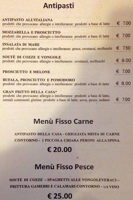 Menu di Il Giro dell'Anello 
