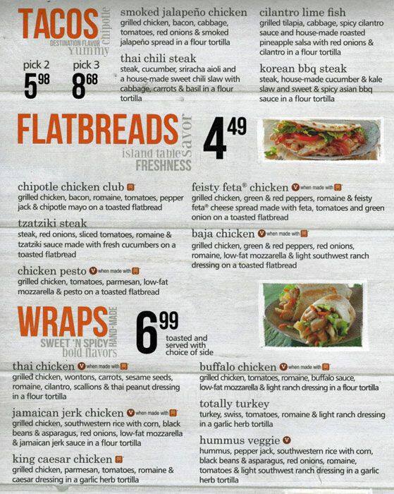 Tropical Smoothie Cafe Menu Menu For Tropical Smoothie Cafe Uic Chicago