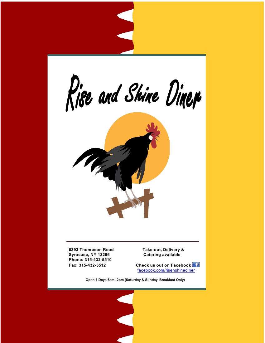 Rise N Shine Diner Menu, Menu for Rise N Shine Diner, Syracuse