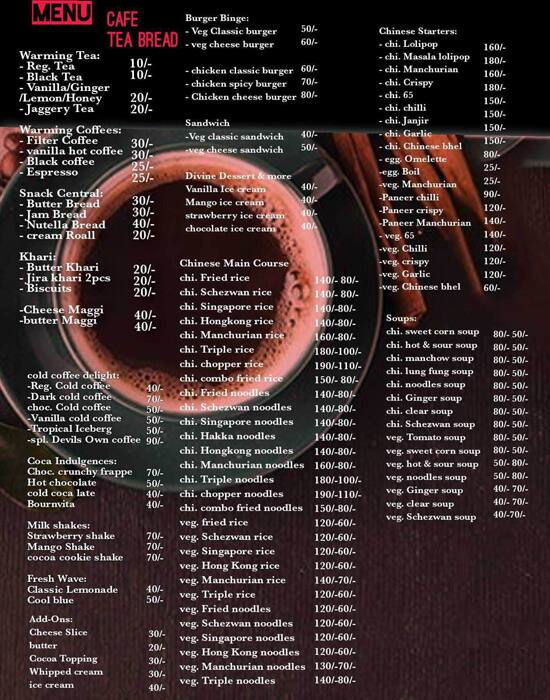 Menu of Cafe Tea Bread, Hadapsar, Pune