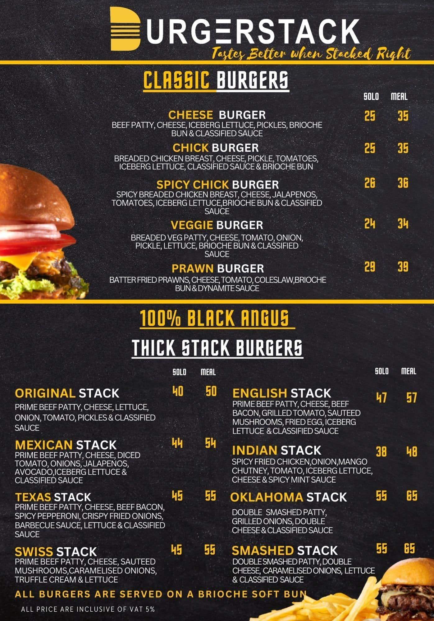 Stacks menu deals