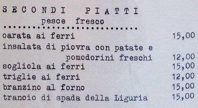 Menu di Da Angelo 1969 - Ristorante Toscano - Miglior Fiorentina di Milano 