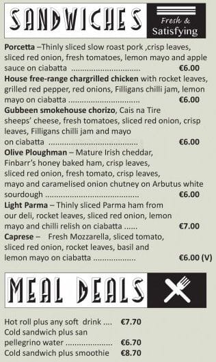 Menu at Olive Cafe & Deli, Skerries