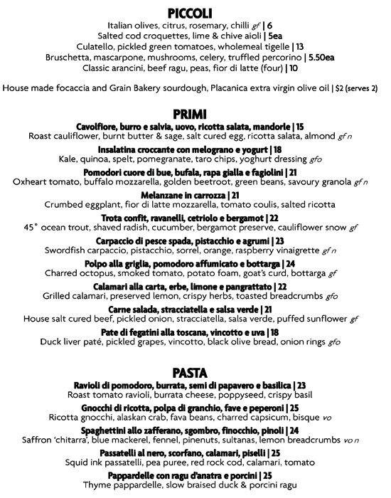 Cipri Italian a Sydney Foto del Menu con Prezzi Urbanspoon/Zomato