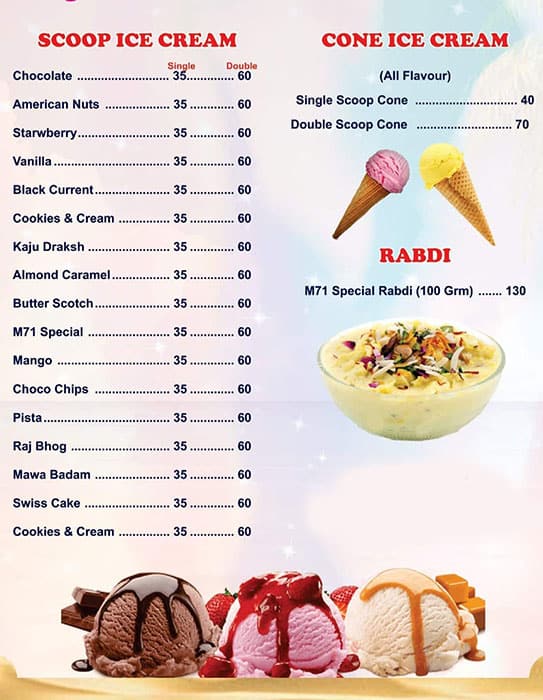 Menu of Mumbai 71 Ice Cream Scoop, Chembur, Mumbai