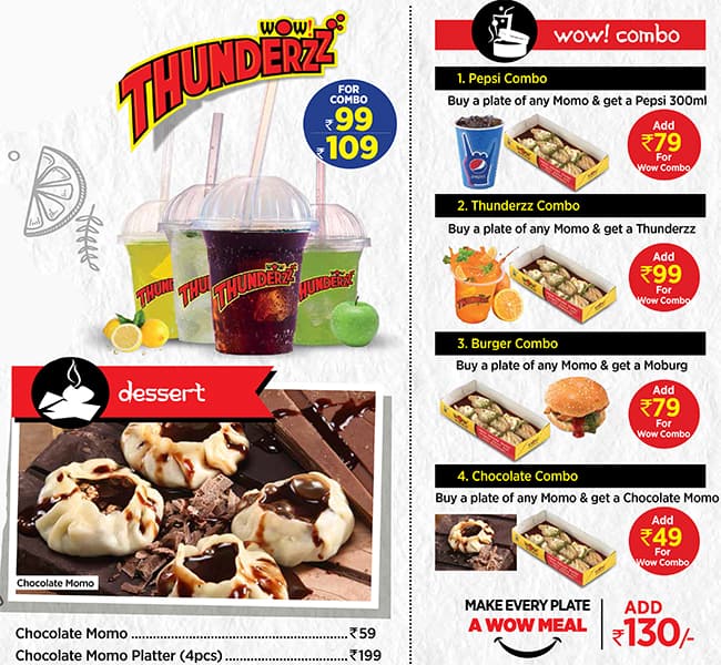 Menu of WOW! Momo, Nikol, Ahmedabad