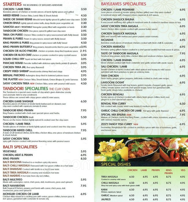 Bay Leaves Menu, Menu for Bay Leaves, Epsom, London Zomato UK