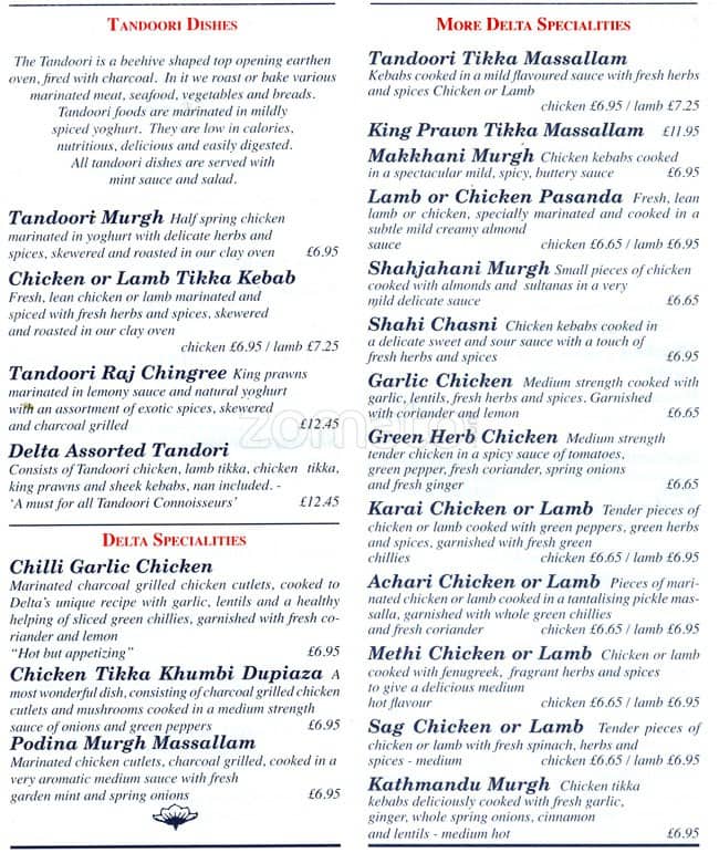 Delta menu