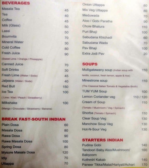 Sunflower Menu, Menu For Sunflower, Wakad, Pune - Zomato