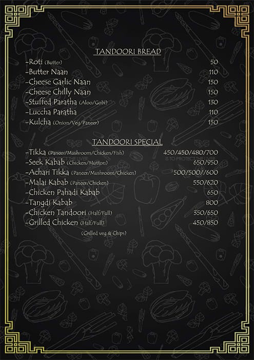 Sonic Goa menu