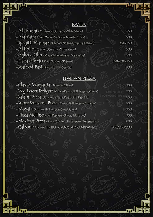 Sonic Goa menu
