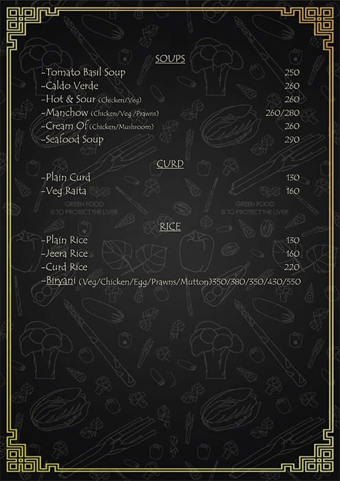 Sonic Goa menu