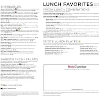 Ruby Tuesday Menu Menu For Ruby Tuesday Davie Miami