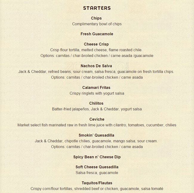 Las Olas Mexican Restaurant Menu - Urbanspoon/Zomato