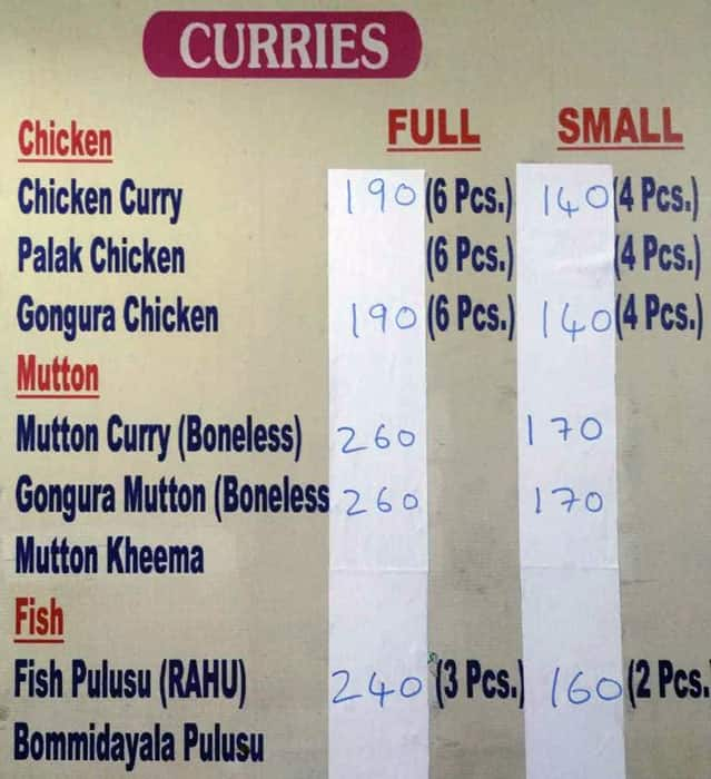 Menu At New Meghana Spicy Foods Hyderabad