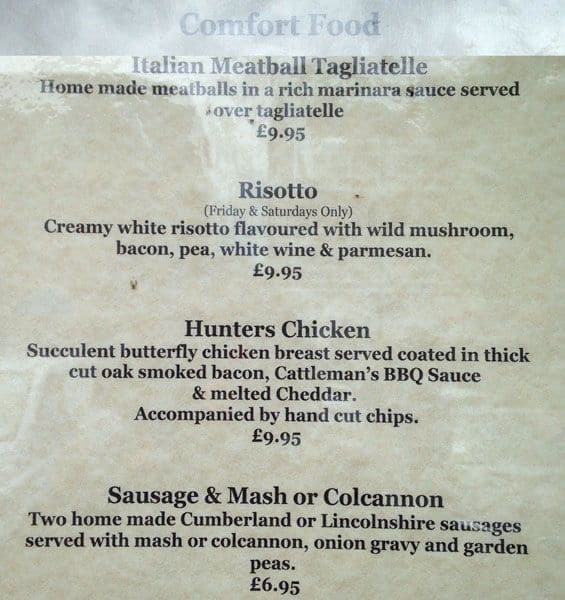 Carta de Mulligans Romford