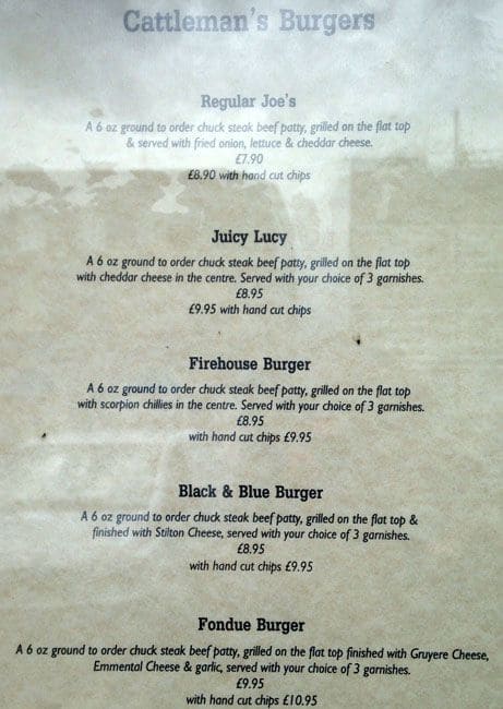 Carta de Mulligans Romford