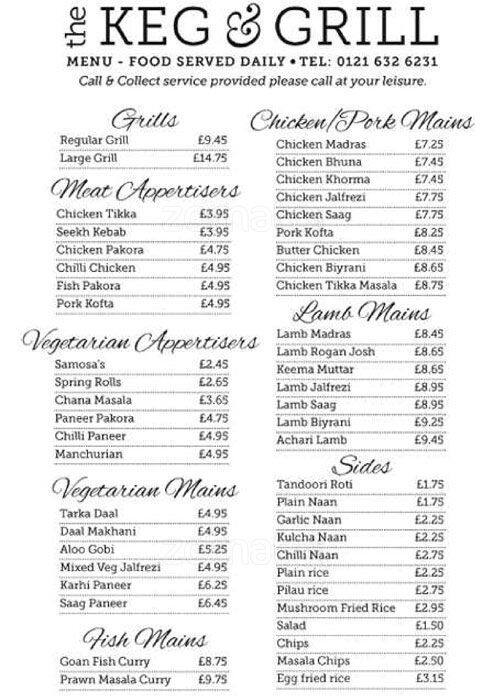 The Keg Menu Prices