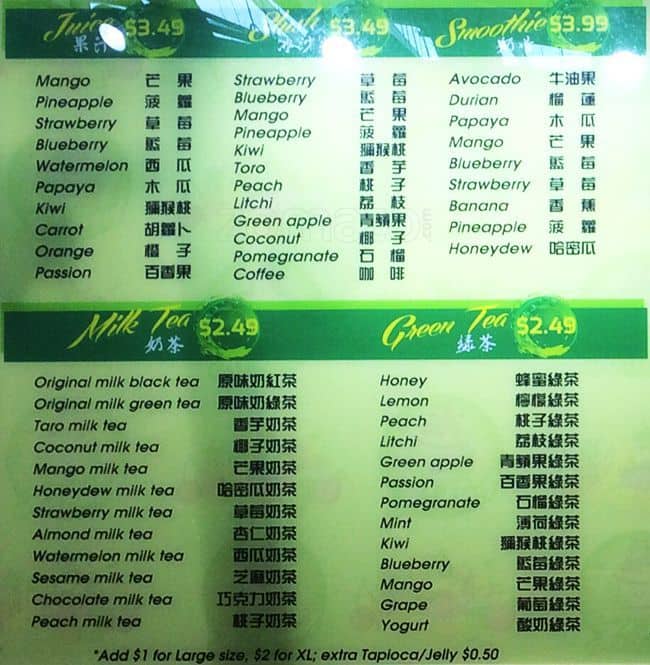 Nicola's Cafe menu
