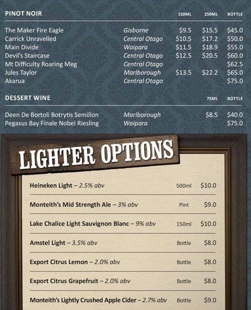 Menu at The Old Vicarage Cafe, Restaurant & Bar, Christchurch