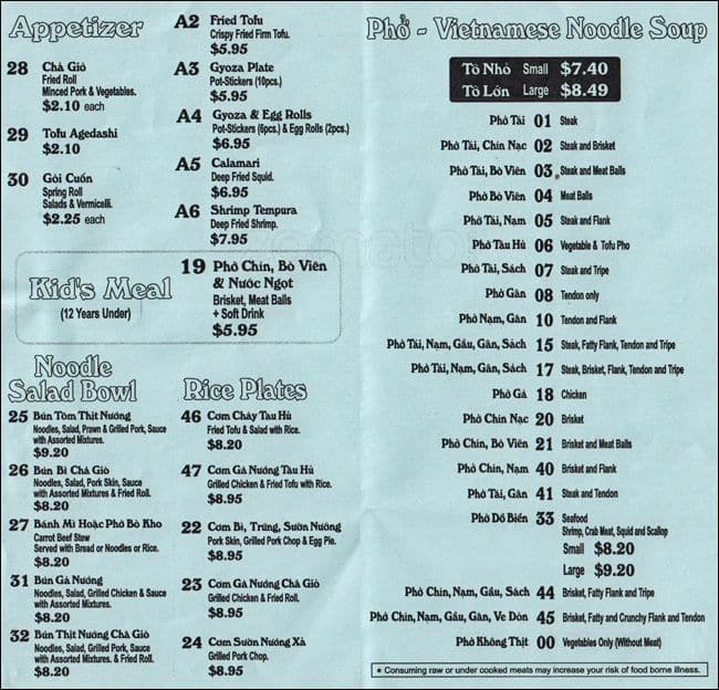 Menu At Ph T i Bellevue Vietnamese Restaurant Bellevue menu-at-ph-t-i-bellevue-vietnamese-restaurant-bellevue