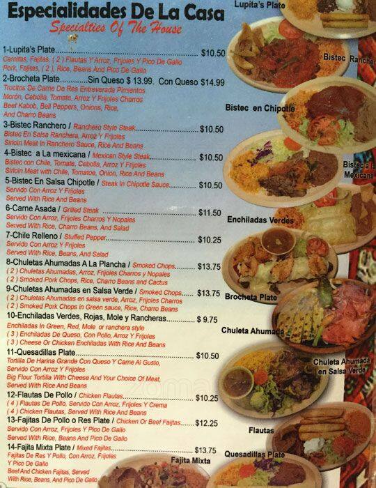 Lupita's Restaurant Menu,Menú para Lupita's Restaurant, Kessler, Dallas