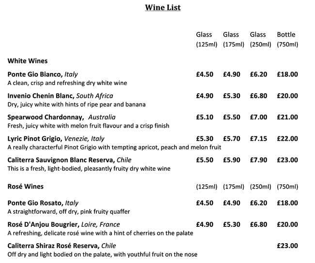 The Magic Garden Menu, Menu for The Magic Garden, Battersea, London