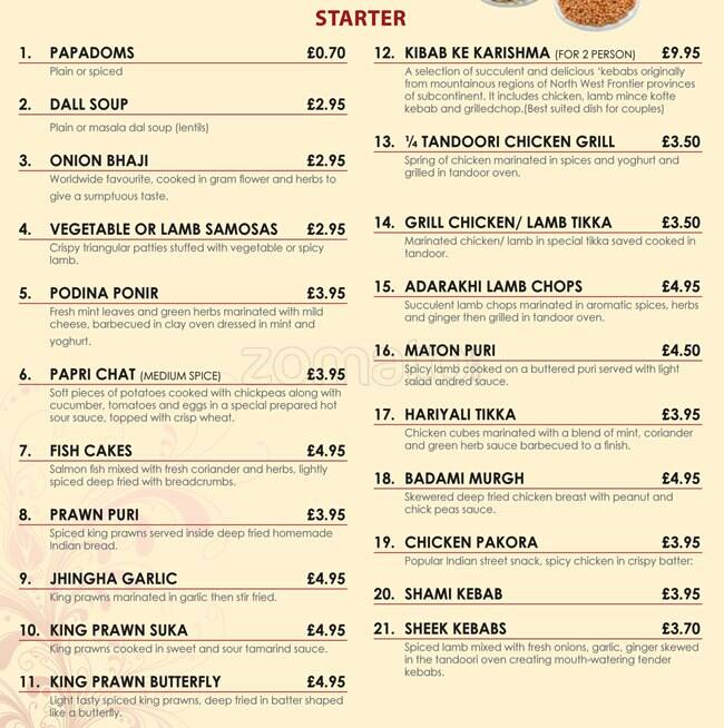 Cafe Bangla Menu, Menu for Cafe Bangla, Brick Lane, London Zomato UK
