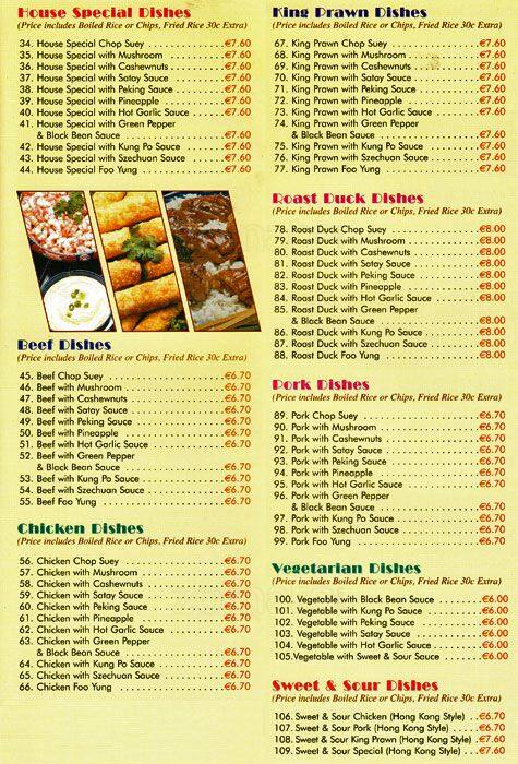 Golden Kitchen Menu Menu For Golden Kitchen Tallaght Dublin