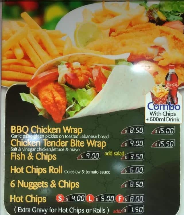 Menu at Naji's Charcoal Chicken & Kebabs fast food, Arncliffe