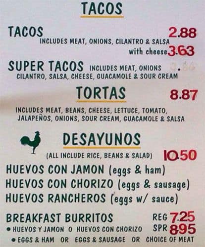 El Gran Taco Loco Menu Menu For El Gran Taco Loco Bernal