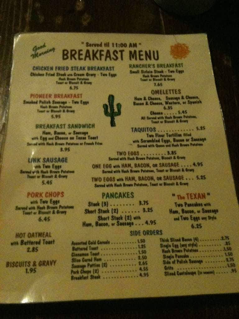 Pioneer Restaurant Menu For Wichita Falls Pioneer Restaurant Wichita Falls Menu