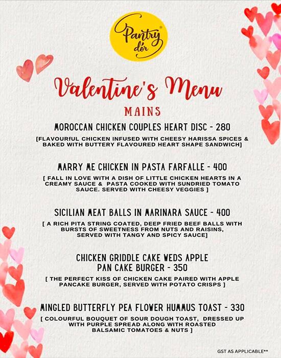 Menu of Pantry d'or, Anna Nagar East, Chennai