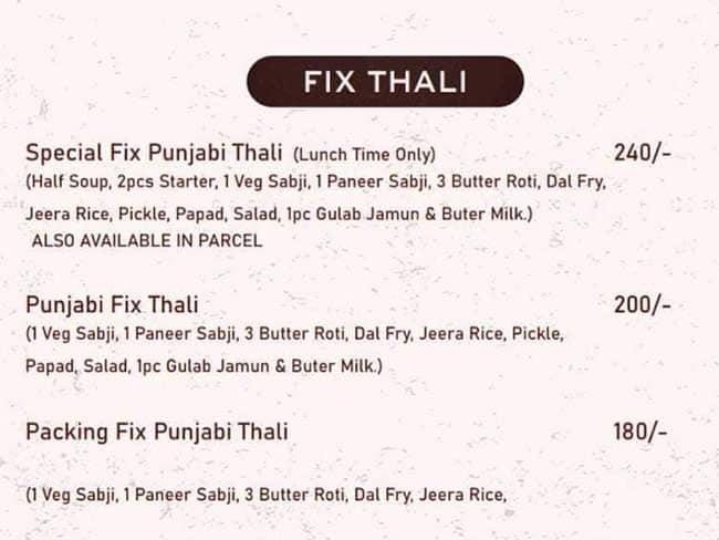 New Mehfil Restaurant menu