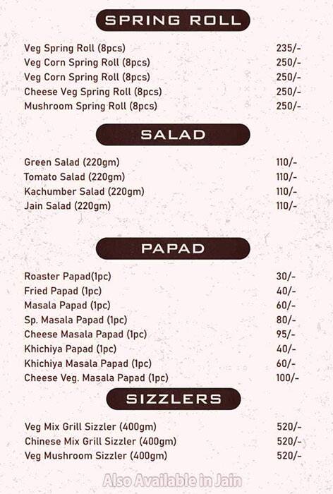 New Mehfil Restaurant menu