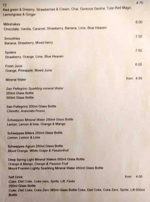 Menu at Coffee Addiction cafe, Niddrie