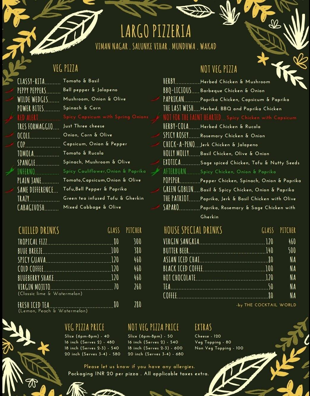 tower pizza key largo menu